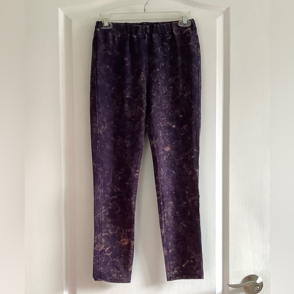 Hayden Los Angeles Purple Printed Acid Wash Leggings - Size S